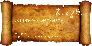 Kolláth Ádám névjegykártya